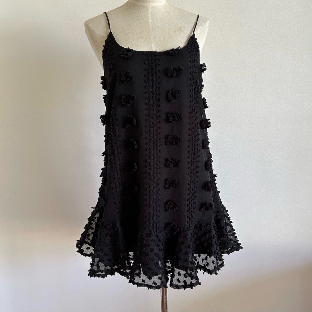 Saints + Secrets Elegant Black Textured Dress